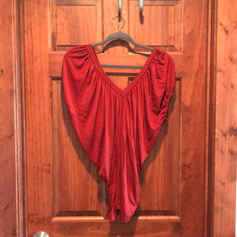 Susie Collection blouse rust burgundy